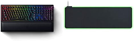Razer Blackwidow v3 Pro Mechanical Wireless Gaming Teclado + Goliathus estendido Chroma Gaming Mousepad Pacote: Cumprimentos mecânicos verdes - Tactile & Clicky - Classic Black