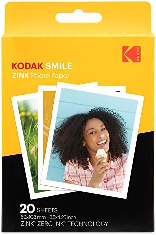 Kodak 3,5x4,25 polegadas premium zink imprimir papel foto compatível com câmera instantânea clássica do Kodak Smile Classic