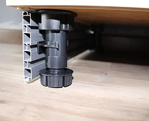 12 Pacote de nivelador de gabinete preto Pernas, pernas do nivelador de gabinete preto As pernas de mobiliário ajustável ajustam