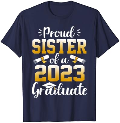 Irmã orgulhosa de uma turma de uma camiseta de formatura sênior de 2023 graduação