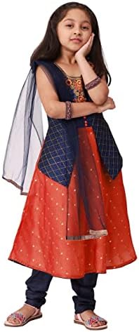ASWINI Girls Jacket Style Salwar Suit | Readymade Indian Girls Churidar Salwar Salwar Sony Jacket Top