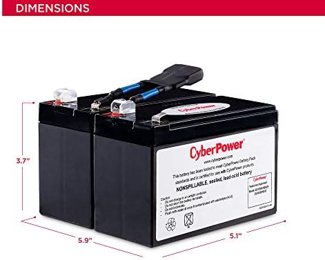 CyberPower RB1290x2b UPS Substituição Cartucho de bateria, 12V/9ah, preto