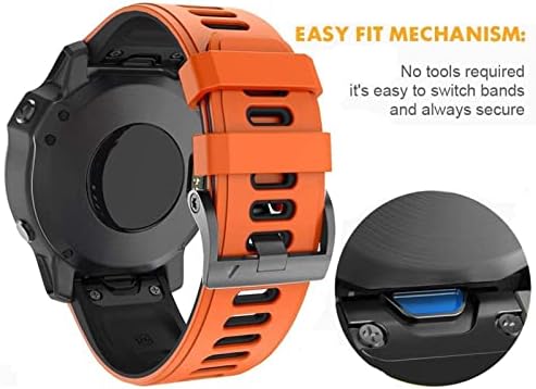 GQMYOK 26mm 22mm Silicone Redunda de pulso rápido para Garmin Fenix ​​7 7x 6x 6x Pro 5x 3 3HR EasyFit WatchBand para Garmin Fenix ​​6 6 Pro Watch