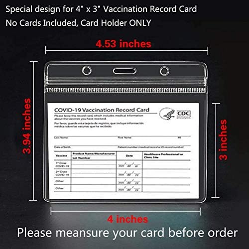 3 Pacote CDC Card Card Protetor de 4 x 3 polegadas Registro de imunização CABELA DE VACINA DE VACA