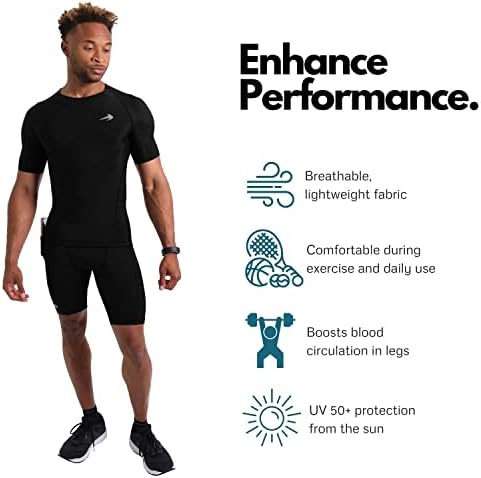 Shorts de compressão compressionz homens com bolsos - performance esportes spandex compressão de roupas íntimas 8