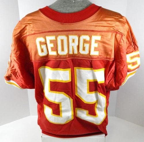 Kansas City Chiefs Ron George 55 Game usado Jersey Red Dp34337 - Jerseys de Jerseys usados ​​na NFL não assinada
