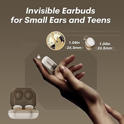Xmenha Invisível Os fones de ouvido sem fio menores menores pequenos mini ruído discreto de fones de ouvido cancelando os fones