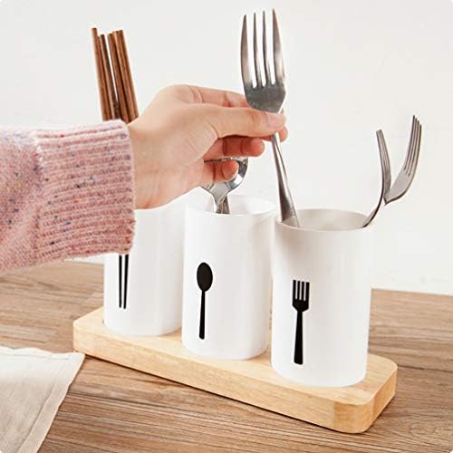 Kichvoe pratos de secagem rack de cozinha utensílio de utensílios com talheres de talheres de base de madeira bels bobs spoon spoil