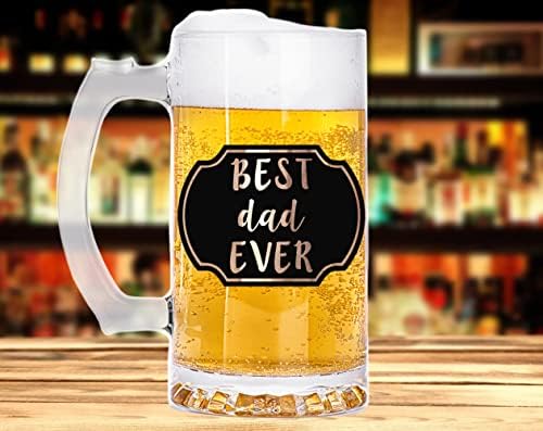 Melhor pai de todos os tempos. Caneca do dia dos pais. Presente personalizado para papai. Caneca de cerveja de vidro. Tanque de cerveja.