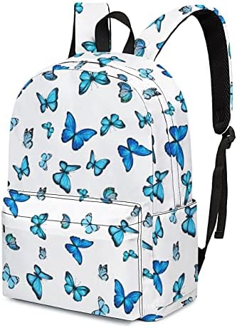 Backpack de borboletas voadoras azuis, Backpacks de laptop Durable Backpacks da faculdade