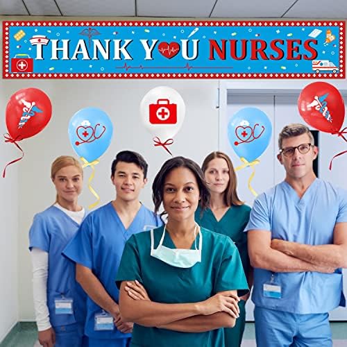 Obrigado enfermeiros cercas banneras decorações de festas de festas de enfermagem suprimentos de festas de festa de enfermagem