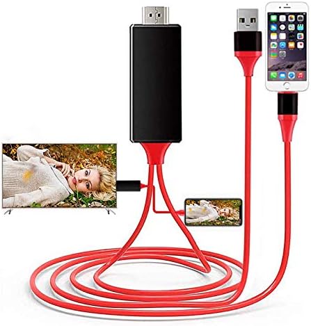 [Apple MFI Certified] Lightning to HDMI Cable Adapter Compatível com iPhone, ADAPTOR DE AUDIO E VÍDEO DE SINCA DIGITAL