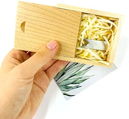 Caixa de madeira com tampa deslizante Maple Square Wood Gift Box com slide top