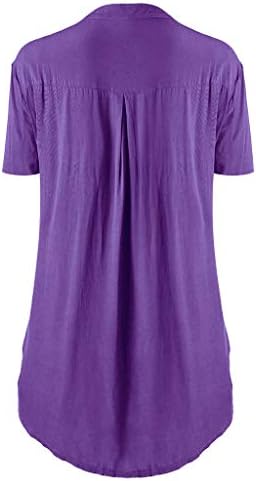 lcepcy feminina moda camiseta v pescoço de madrugada blusa de renda ruched tampa de manga curta camisetas de túática de túnica casual de bainha curva sólida