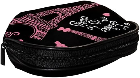 Tbouobt Makeup Bag Zipper Pouch Travel Organizador cosmético para mulheres e meninas, Paris Eiffel Tower Pink