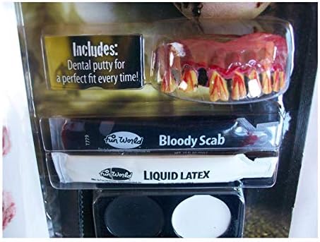 Kit de maquiagem de zumbi de luxo lavável com dentes