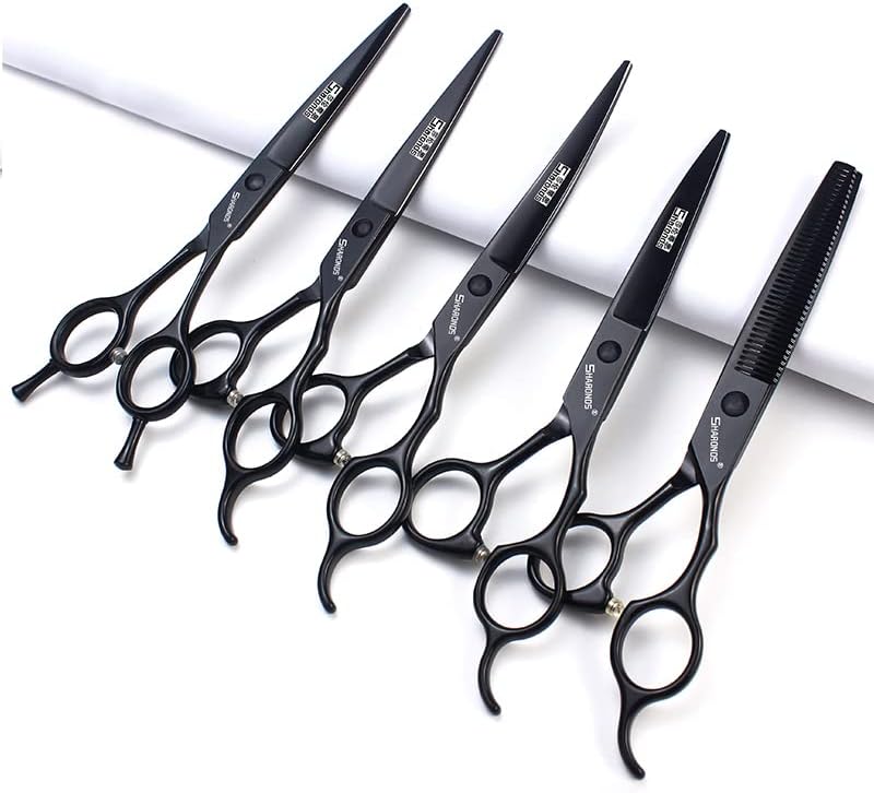 Tesoura de tesoura de barbeiro de sharonds tesoura de pet scissors 7 polegadas tesouras de corte de cabelo preenchidas para cabelos