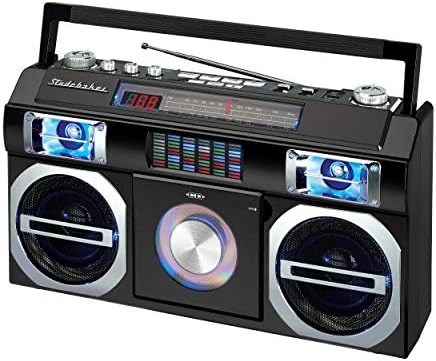 Studebaker SB2149B Master Blaster Bluetooth BoomBox com Power 3 Way, Rádio AM/FM, Porta USB, CD player com reprodução de MP3, EQ