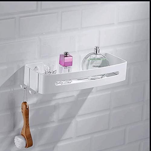 Prateleira de banheiro yfqhdd com ganchos de ganchos de chuveiro armazenamento de cozinha adesivo sem perfuração aço inoxidável
