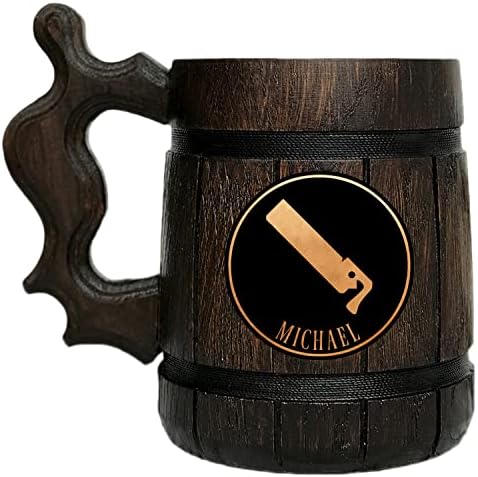 caneca de carpinteiro ffxiv tanque de madeira. Presente para jogadores. Beer Stein. Caneca de cerveja de madeira personalizada.