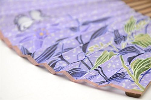 OMYTEA® Hand Hold Silk dobring Fans com moldura de bambu - com uma manga de tecido para proteção para presentes - artesanal
