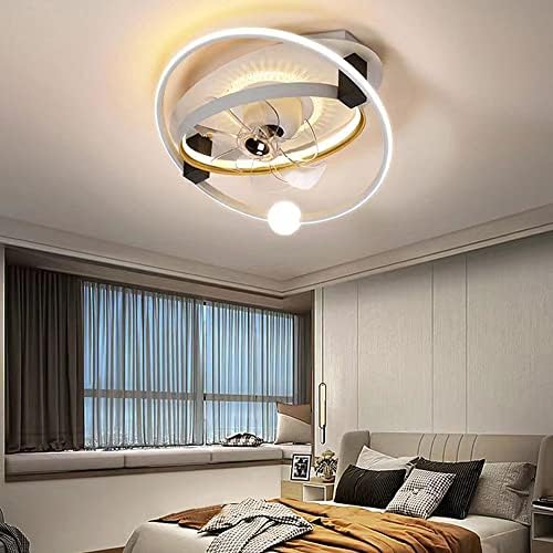 Ibalody Creative Creative Fan Muder Luz de 6 Ventildes de teto de velocidade com luz de três cores Luzes de teto com três cores Luzes de capa de ventilador da sala de estar do ventilador de teto de teto