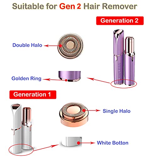 Cabeças de substituição de removedor de cabelo facial da geração 2 para acabamento Touch Removedor de cabelo impecável,