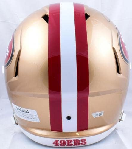 Joe Montana autografou San Francisco 49ers f/s capacete de velocidade - fanáticos *preto - capacetes da NFL autografados