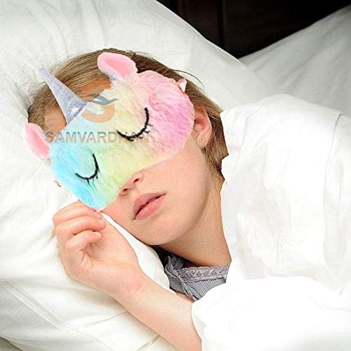Pacote samvardhan de 2 máscara de sono de unicórnio fofo para meninas