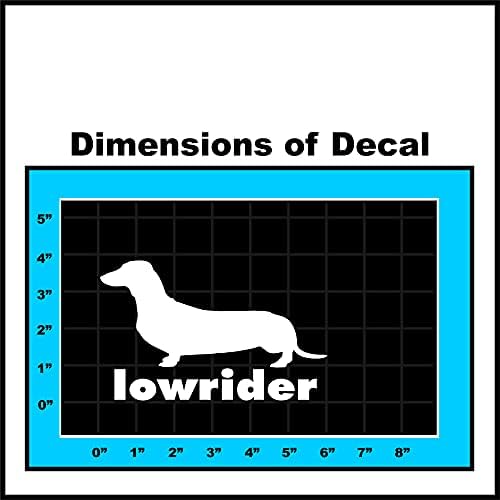 Conexão de adesivos | Dachshund Wiener Dog Lowrider | Decalque de vinil adesivo para carros para carro, caminhão, janela,