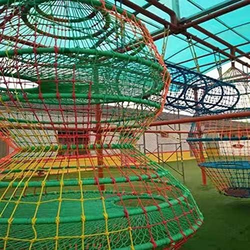 Rede de segurança para crianças de Mahfei, escadas de rede decorativa de nylon coloridas Proteção da cerca da rede de proteção, fitness, playground infantil de 6 cm de largura