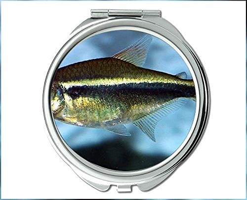 Espelho yanteng, espelho de maquiagem, tema de peixe tropical do espelho de bolso, espelho portátil 1 x 2x ampliação