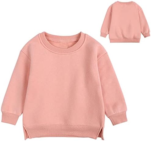 Toddler meninos meninas Meninas Pullover de lã Sweatshirt Solides Solid e bebês colorida Top Casat Girls Tops Big Kids