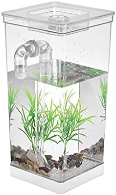 WPYYI ACRYLIC Desk Aquarium Fish Tank Auto -limpeza da tanque de peixe pequeno tanque de escritório conveniente decoração