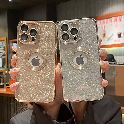 Kurhero para iPhone 13 Pro Max Case Bling Clear com lente de câmera Protetor de proteção Full Protection Luxury Electroplated Silicone