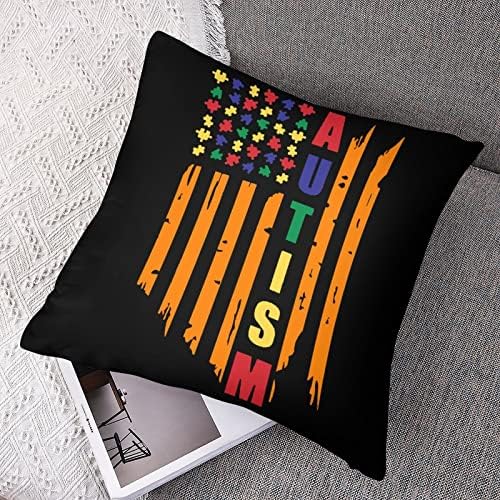Autism American Bandle Set of 2 Throw Pillow Capas de almofadas quadradas travesseiros