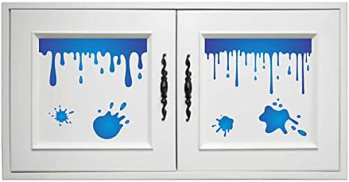 Estênceis para paredes: gotas de estêncil, 8,5 x 8,5 polegadas - gotas de sangue gotas de blot splatter splashes estênceis de tinta respingos para modelo de pintura, branco