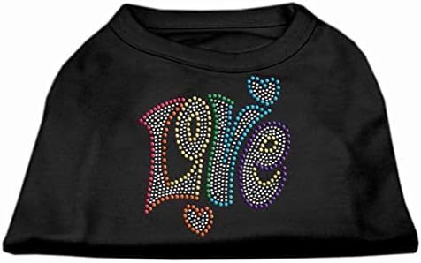 Mirage Pet Products 18 Technicolor Love Rhinestone Pet Shirt, 2x-grande, branco