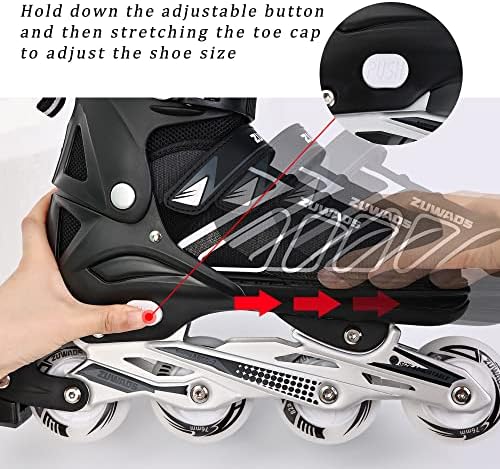 Patins em linha ajustáveis ​​Kikstyo para crianças e adultos, mulheres patins de lâminas com rodas de iluminação completa