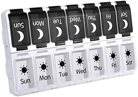 Organizador de pílula extra grande de Gogooda 2 vezes ao dia, XL AM PM PILL Box Pill Box Preencher rápido Vitamina Recipler