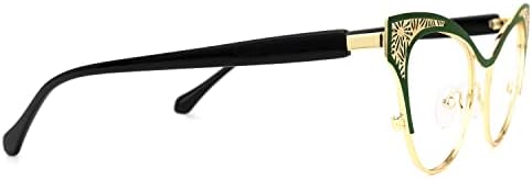 Vooglam Metal Cat Eye Frame Block Blocking Glasses, copos de moda preta para mulheres anti -Eyestrain & UV