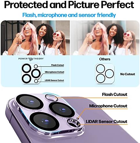 Teoria da potência 4+2 projetada para iPhone 14 Pro Max Screen Protector com protetor de lentes de câmera e kit de instalação fácil [vidro temperado premium]