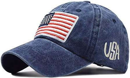 Capas de beisebol casuais para tampas de bordados de bandeira americana de adultos