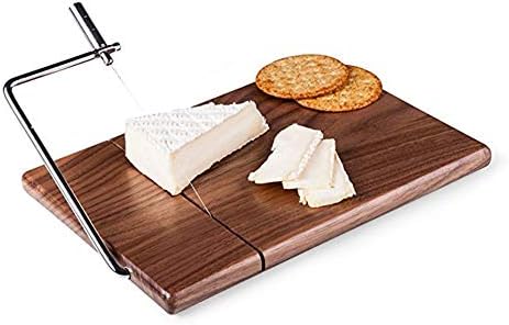 Flicista de queijo de Fantasyday, Walnut Wood Cheese Cutter com tábua de arame durável, cantor de alimentos sobremesa de manteiga de queijo com 1 fios substituíveis - Ferramenta de cozinha de cozinha de cozinha artesanal artesanal