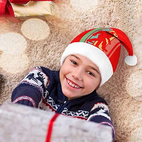 Nudquio retro bigfoot silhuette chapéu de natal chapéu de santa para família de férias de natal impresso