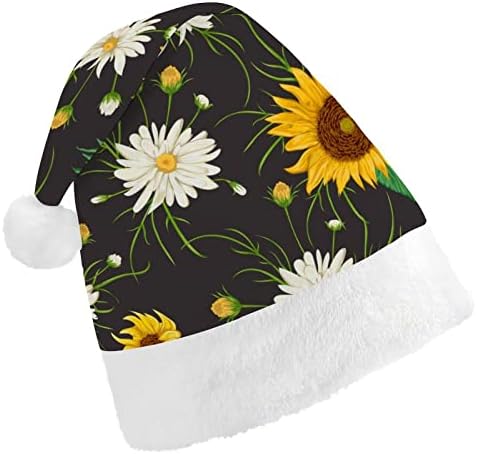 Camomila branca e girassóis chapéus de Natal para adultos Chapéus de Natal para férias