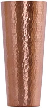 De Kulture Handmade Pure Solid Copper Copo grande copo de vidro Drinkwarware para leite água medicinal líquido gelo café gelo chá Creer de cerveja Vodka rum tequila, 3x 7 polegadas, 600 ml