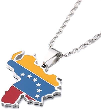 Venezuela Mapa Bandeira Pingente de pingente de ouro Jóias de cor de ouro venezuelan itens
