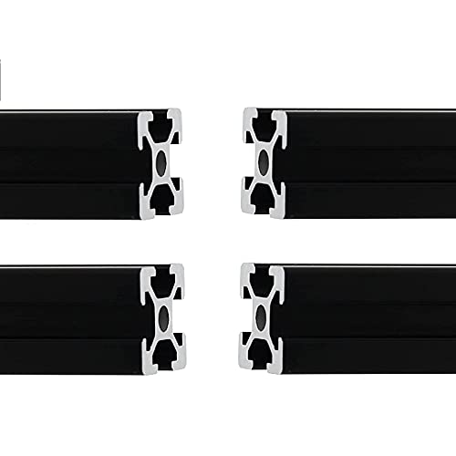 MSSOOMM 4 PACK 1515 Comprimento do perfil de extrusão de alumínio 16,54 polegadas / 420mm preto, 15 x 15mm 15 Série T tipo T S-slot T-slot Standard Extrusions Perfis de extrusões Anodizadas Linear Guia do Rail para CNC