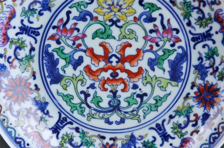 Placa de porcelana Jkuywx Antigo porcelana pintada à mão Planto pastel azul e branco Placa de placa pendurada artesanato